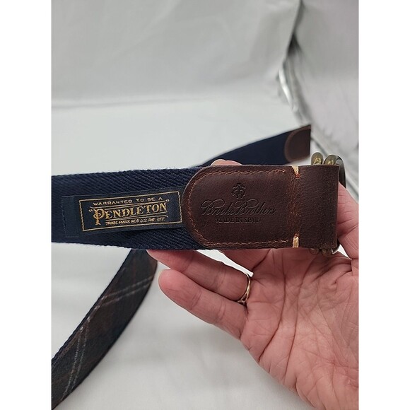 Pendleton Tartan Belt With Leather Accents Size 36 - Picture 5 of 8